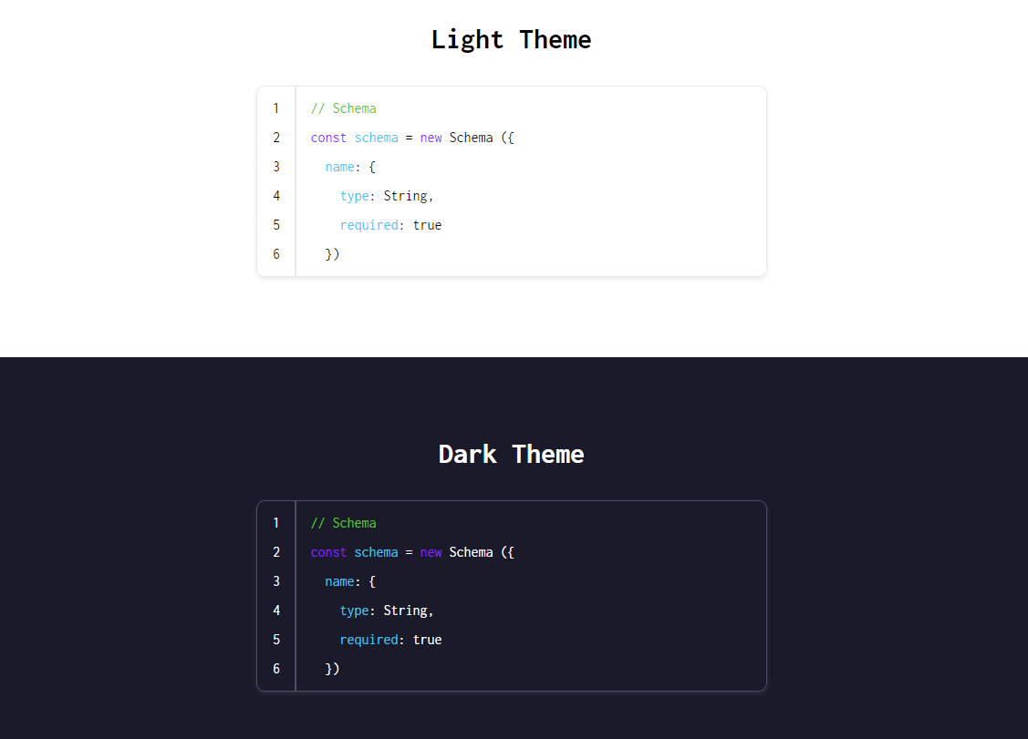 Dark/Light Code Boxes Free flow Component